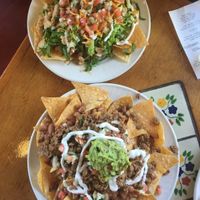 vegan nachos and more! at Tacos Cancun in Costa Mesa
