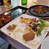 Falafel com hummus; Ispanakli, Saksuka at Gurme Restaurant  in Pamukkale