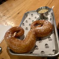 Pretzel with beer mustard  at Alibi Ale Works in Truckee