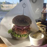 Spicy Hemp Burger  at Blue Point Falafel & Coffee in Yomitan