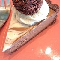 Divine raw chocolate tart at Blue Point Falafel & Coffee in Yomitan