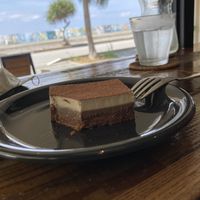 Raw tiramisu  at Blue Point Falafel & Coffee in Yomitan