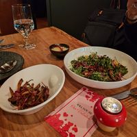 YELLOW ENOKI salad with the foraged mushroom special at Third Kingdom in New York City