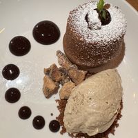 Lava cake, rosemary & porcini ice-cream, candied shiitake, chocolate crumble   at Third Kingdom in New York City