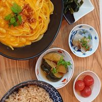 Pasta lunch at W Holistic Cafe in Osaka