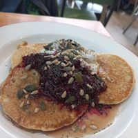 Vegan pancakes at Brown & Green Life in South East London