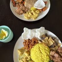 Buffet style plate of food  at Warung Local in Pecatu
