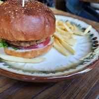 Hamburger at 55+ カフェ in Osaka