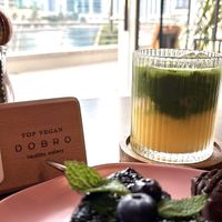 Bumble matcha and blueberry cheesecake  #Veganuary at Dobro Top Vegan   in Dubai