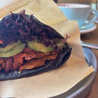Chikn avocado wrap in charcoal pitta #Veganuary at Dobro Top Vegan   in Dubai