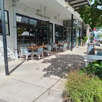 Outdoor dining area at Bodrum Kitchen - Brickworks in New Lynn