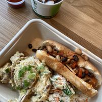 Hot dog plate at Next Level Veggie Grill - University Village in Seattle