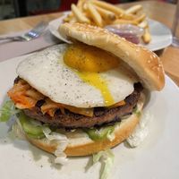 Kimchi burger  at Next Level Veggie Grill - University Village in Seattle