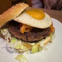 Kimchi burger  at Veggie Grill by Next Level - University Village in Seattle