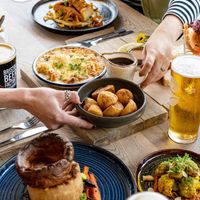 Vegan pies at Grain Barge in Bristol