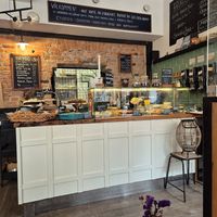 Desk at Leonardos Kafferosteri in Stockholm