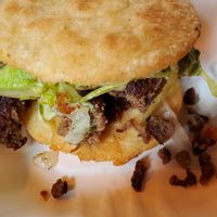 Vegan fried arepa at Tinker Latin Restaurant in Gainesville