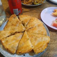 Spring onion pancake at Dumpling Land in Wallsend