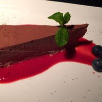 chocolate cake  at TAN Restaurant in Brussels