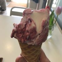 A flavour I have not seen before. Amarello Cherry.  The owner said he ususally make this diary which is his favority but this time he made it vegan.  It was lovely. at Di Pola's in Hastings