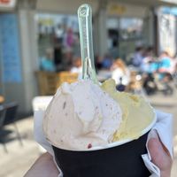 Nectarine and mango sorbett  at Di Pola's in Hastings