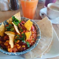 Chili sin carne at KRZAKI Vege Street Food in Plock