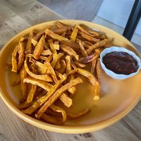 Sweet potato fries at KRZAKI Vege Street Food in Plock