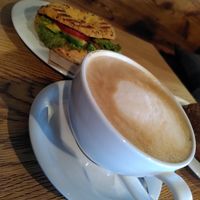 Oat Cappuchino and Avocado-Bagel at Coffee Fellows - Willy-Brandt-Platz Hauptbahnhof in Heidelberg
