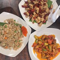 Fried rice, chilli chicken and sweet and sour chicken  at Su Xiang - 素香 in Central Singapore