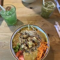 Build your own (1 protein + 5 vegetables + 1 sauce + 1 crunchy + additional toppings) poké bowl & ono mocktails  at Ono Poke Bowl & Bar - Pest in Budapest