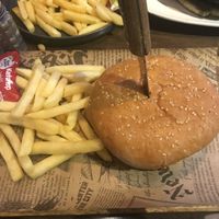 Vegan burger   at Culture Box cafe in Fes