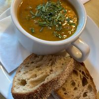 Lentil soup & sourdough  at The Corrie Hotel in Isle Of Arran