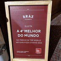 4th best in the world in the top 50 best artisan pizzas   at Bráz in Rio De Janeiro