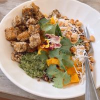 Tempeh and quinoa bowl   at Georgina's Goods  in Guatemala City