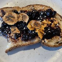 Almond delight toast  at Arvo Coffee in Toronto