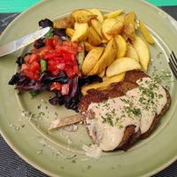 Seitan Pedro Ximenez (I couldn't resist and started eating it right away...) at Vegood in Vila Real De Santo Antonio