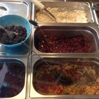 beans, rice, veggies at Lacocina in Strasbourg