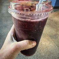 Blueberry pineapple 🍍 lemonade with chia seeds   at Buddha Belly Burger in Sacramento