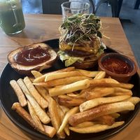 The bbq burger   at Buddha Belly Burger in Sacramento