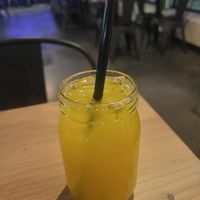 Ginger turmeric drink #Veganuary at Buddha Belly Burger in Sacramento