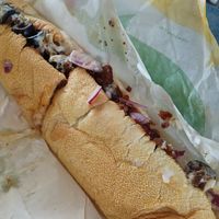 Vegan steak sub with added hash browns at Subway - Parkgate St in Dublin