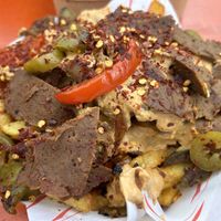 Philly steak chilli dirty fries  at Herbivorous Spark   in York