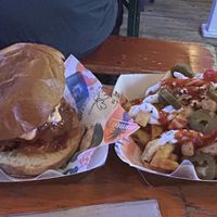 Korean BBQ and spicy friess  at Herbivorous Spark   in York