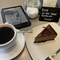 Choccie cake and americano  at PYC Cheese Cake & Gallery in Dusseldorf