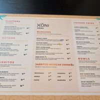 Menu at XONI STREETFOOD in Tielt