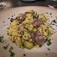 Risotto with Zaffarono, Zucchini and fresh truffles   at Napoleone  in Florence