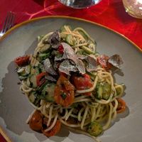 Spaghetti with vegetables and truffle at Napoleone  in Florence