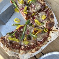 Vegan pizza   at Hop Station in Mishawaka
