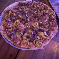 Vegan pizza   at Hop Station in Mishawaka