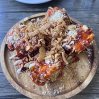 Vegan crab cakes  at Kamakura in Kirkland